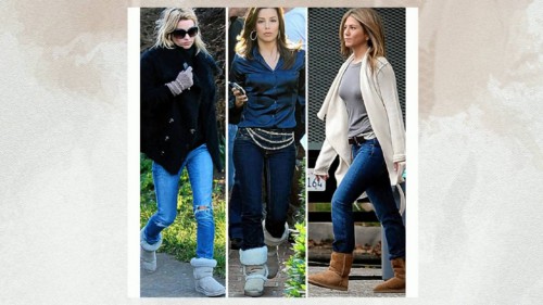 Голливудские звёзды любят носить угги с джинсами (фото: modnayaobuvru.ru)