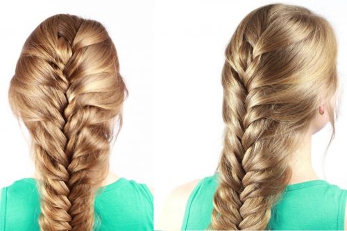 Обычный колосок на длинных волосах смотрится женственно (фото: adyliana.ru)