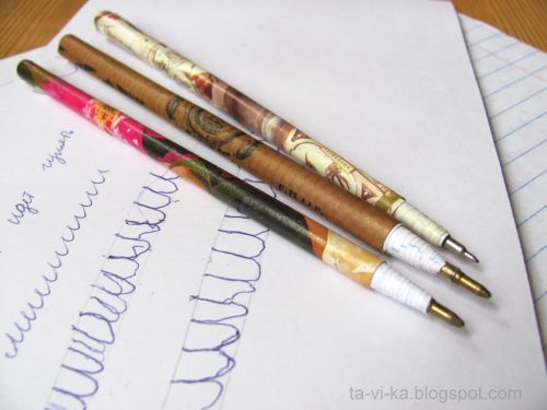 Самодельная ручка из бумаги (фото: tavika.ru)